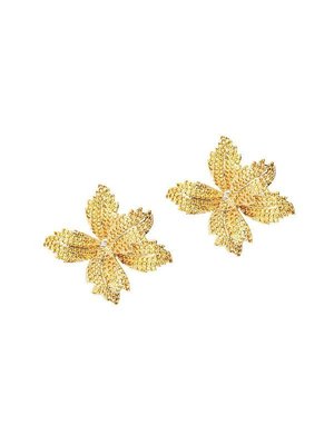 Eye Candy La Women's Luxe Flower Crystal Stud Earrings