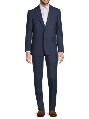 Micro Check Wool Blend Suit