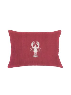 Lobster Trap Embroidered Linen Pillow