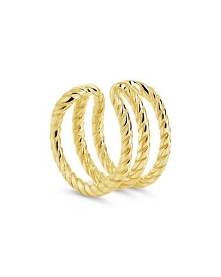 14k Gold Braided Triple Row Ear Cuff