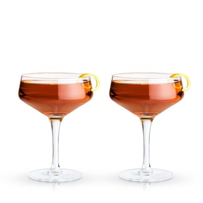 Raye Angled Crystal Coupe Glasses Set Of 2