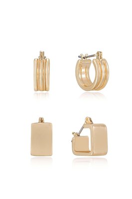 Ettika Shapely Minis 18k Gold Plated Hoop Earring Set