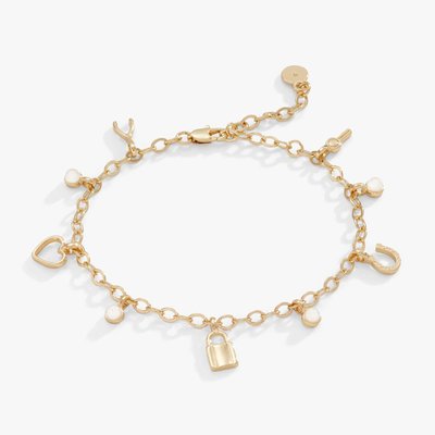 Love + Luck Mini Multi-charm Bracelet, Adjustable