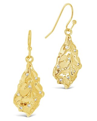 Chrissy Cz Molten Metal Dangle Earrings