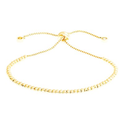 Marigold Women's 18k Gold Plated Beaded Bolo Fashion Bracelet