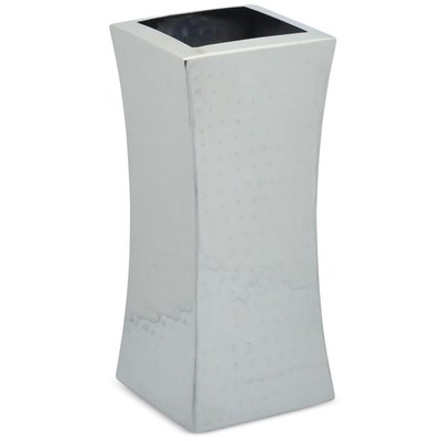 Large Square Hammered Metal Vase 9403
