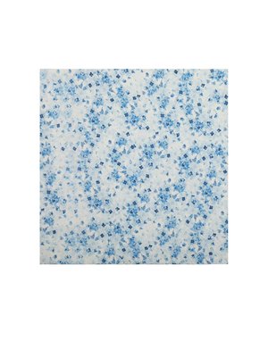 Spring Affair Blue Floral Linen Head Scarf