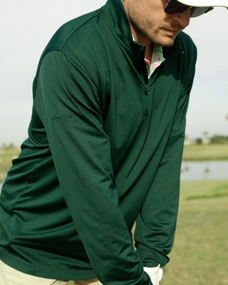 The Pebble Beach  Jungle Green Quarter Zip Pullover