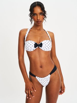 Oliveah Polka Dot Ruched Bikini Bottom