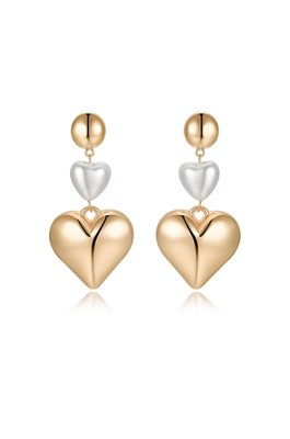 Ettika Spread The Love 18k Gold Plated And Pearl Heart Dangle Earrings