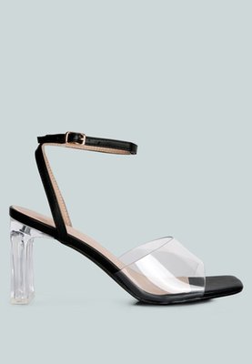 London Rag Twinkle Clear Block Heel Sandal