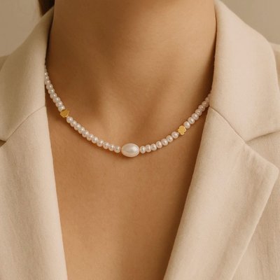 Aubrey Dainty Pearl Necklace