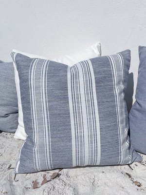 Beach Club Indigo Stripe Indoor And Outdoor Pillow