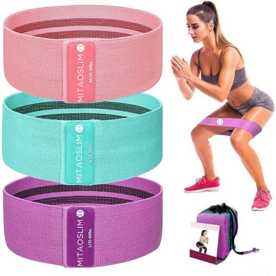 Resistance Booty Hip Band Set of 3 （Mint/Pink/Purple）