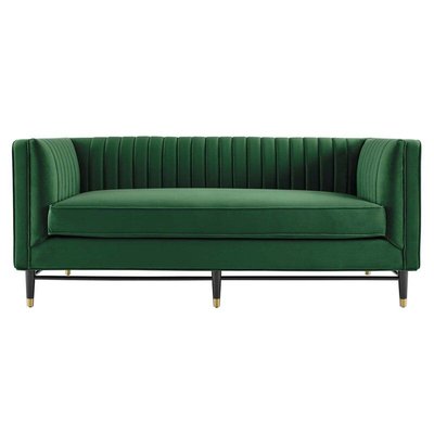 Devote Channel Tufted Performance Velvet Loveseat