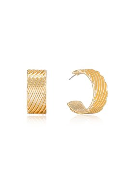 Rigged Lines 18k Gold Hoop Earrings