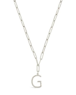 Braided Initial Pendant Necklace