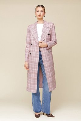 Plaid Tailored Trench Coat