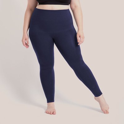 Seamless Comfort Mid-waist Shaping Leggings - Blue
