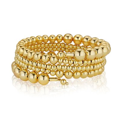 Beaded Wrap Bracelet - Yellow Gold