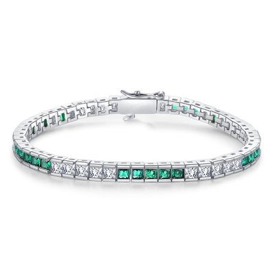 CZ Tennis Bracelet Color Block - Emerald