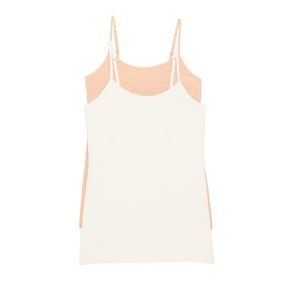 Organic Cotton Cami (2 Pack) - Off White/Wheat