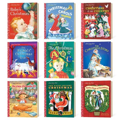 Little Golden Hardcover Book Set of 9 - Christmas