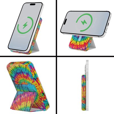 Magnetic Wireless Power Bank With Stand - Tie Dye