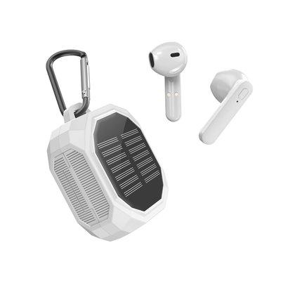 Solar Wireless Earbuds - White