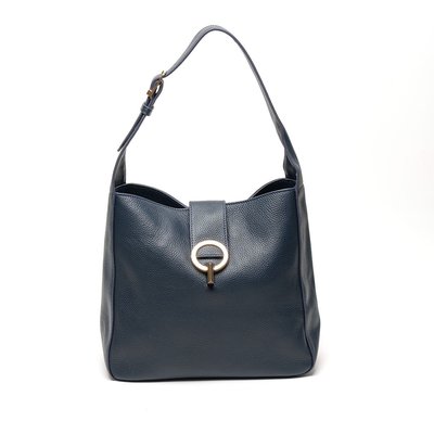 Madison Leather Handbag - Navy