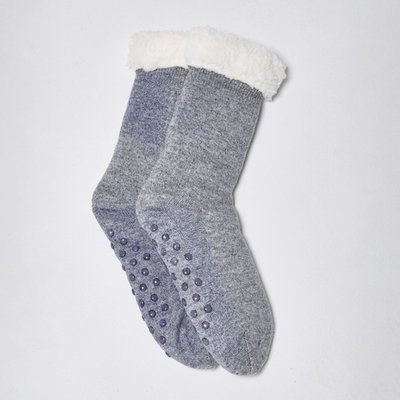 Cashmere Slipper Socks - Gray