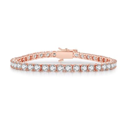 CZ Tennis Bracelet Eternity - 18K Rose Gold