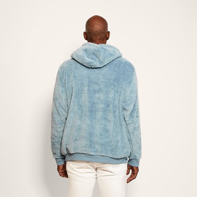Classic Unisex Sherpa Hoodie - 4 Color Options - Faded Denim