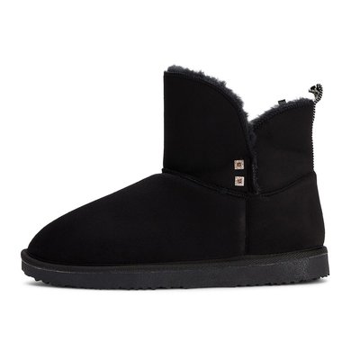 Women's Faux Fur Ankle Boots - Black