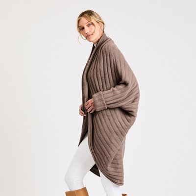 Cashmere Wrap Cardigan - Truffle