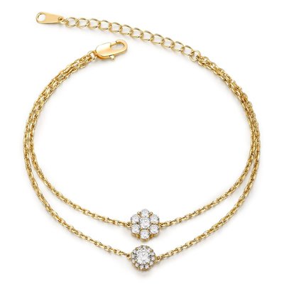 Multi-Chain Floral Halo Bracelet