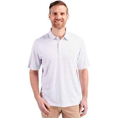 Forge Pencil Stripe Stretch Polo - White