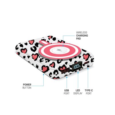 Wireless Charging Battery & Stand - Hearts