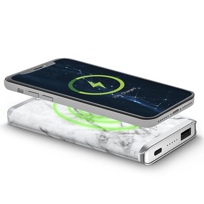 Leather Wireless Power Bank - Marble