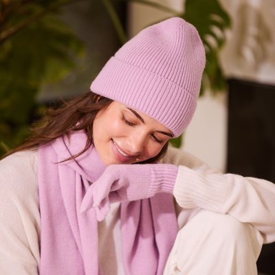 Cashmere Beanie - Dusty Rose