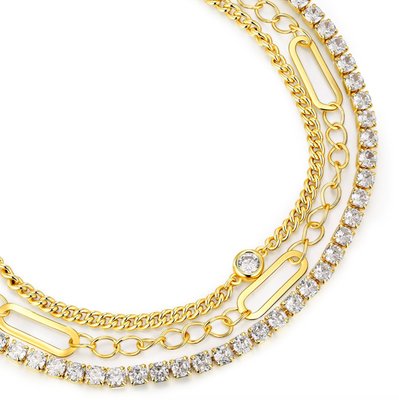 Lyra Bold Interlock Layered Statement Bracelet