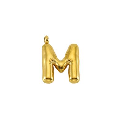 Puffy Gold Letter Charm - Gold-Plated