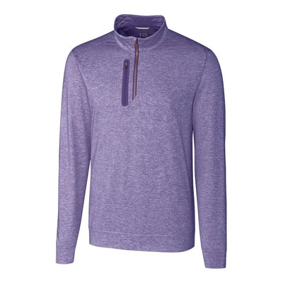 Stealth Heathered Quarter Zip Pullover - College Purple
