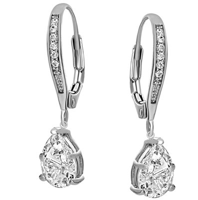 Timeless Splendor Rain-Drop Earrings - Platinum