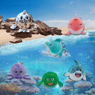 Plush Ball Jellies Bag Clip Collection - Sealife