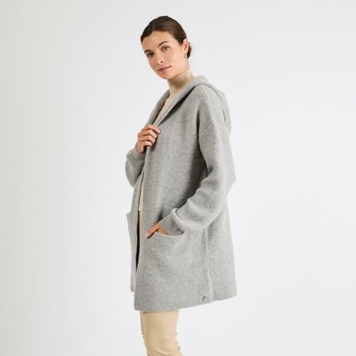 Cashmere Hooded Cardigan - Silver Gray