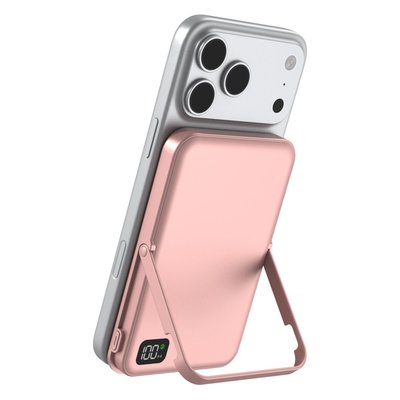 3-in-1 Magnetic Power Bank & Stand - Rose Gold