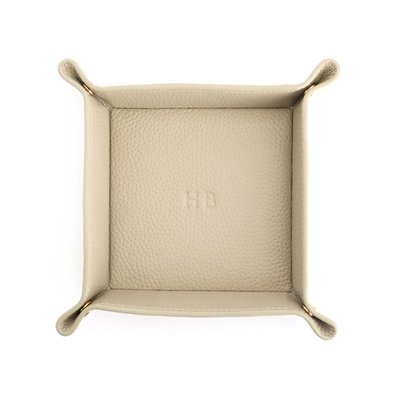 Monogrammed Leather Catchall Valet Tray - 12 Color Options