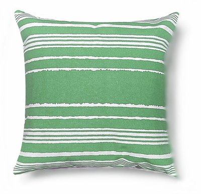 Square Pillow Cover - Green Stripe