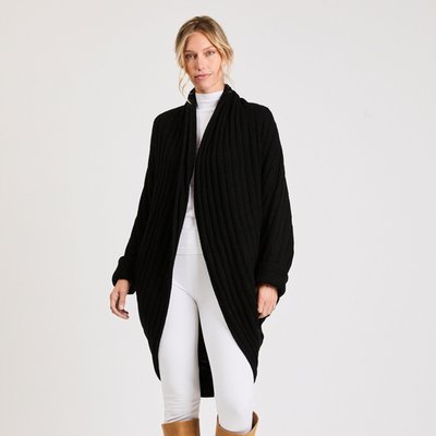 Cashmere Wrap Cardigan - Black